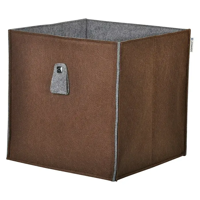 Phönix Atlanta Aufbewahrungsbox - L x B x H: 34 x 34 x 34 cm, Filz, Mocca/Grau - Linke Seitenansicht