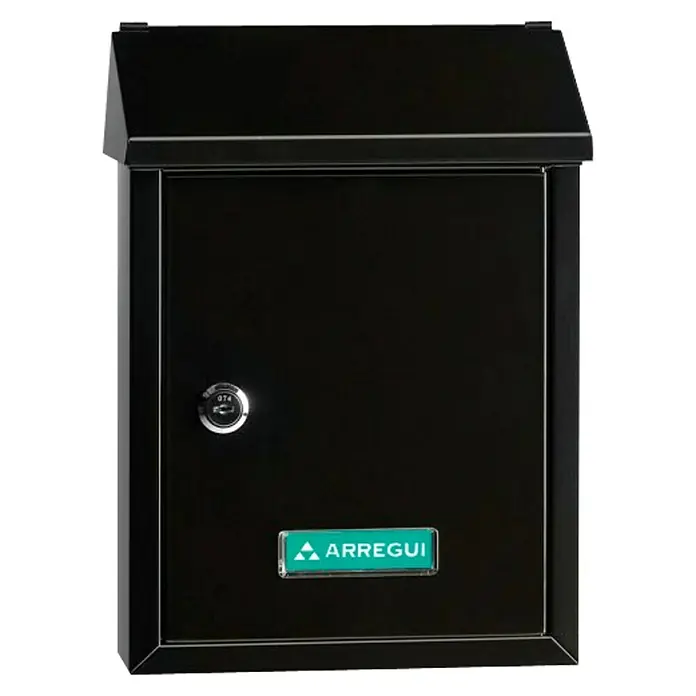 Arregui Smart Buzón de correo E-5724 - Acero, L x An x Al: 21,6 x 8 x 30 cm, Negro - Vista frontal