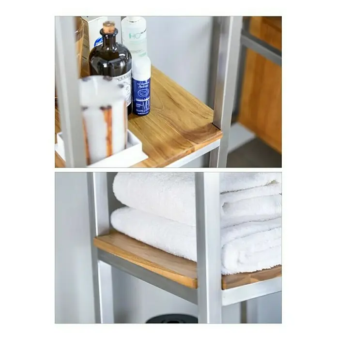 Cipì Estantería de baño Open Puro - L x An x Al: 35 x 35 x 180 cm, Teca - Primer plano