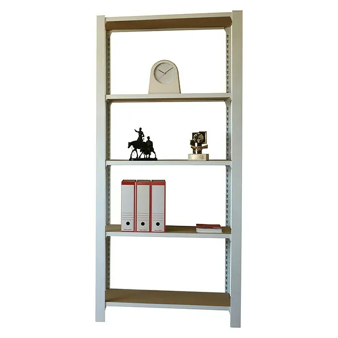 Simonrack Simonoffice Estantería para archivadores Officlick Wood Inicial - L x An x Al: 30 x 90 x 210 cm, Capacidad de carga: 200 kg/balda, Número de baldas: 5 ud., Blanco/MDF - Vista frontal