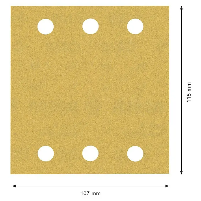 Bosch Expert Schleifblätter C470 - Körnung: 180, 115 x 107 mm, Klettbefestigung, 10 Stk. - Skizze