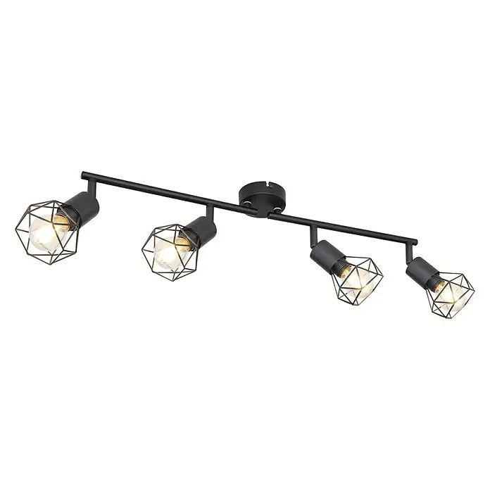 Globo Xara I Deckenstrahler XARA I - 40 W, L x B x H: 60 x 8 x 19,5 cm, E14, 4 Stk. - Diagonale Ansicht