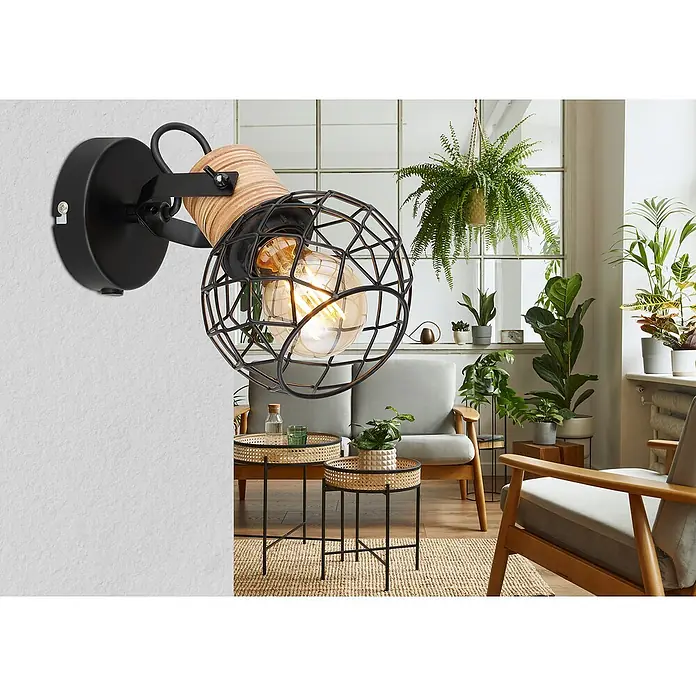 Globo Deckenstrahler LACKY - 60 W, Schwarz, E27, 1 Stk. - Stimmungsaufnahme
