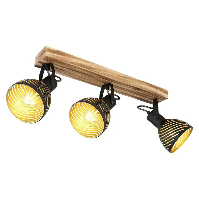 Globo Deckenstrahler LENNA - 40 W, L x B x H: 54 x 12,5 x 25 cm, E27, 3 Stk. - Diagonale Ansicht