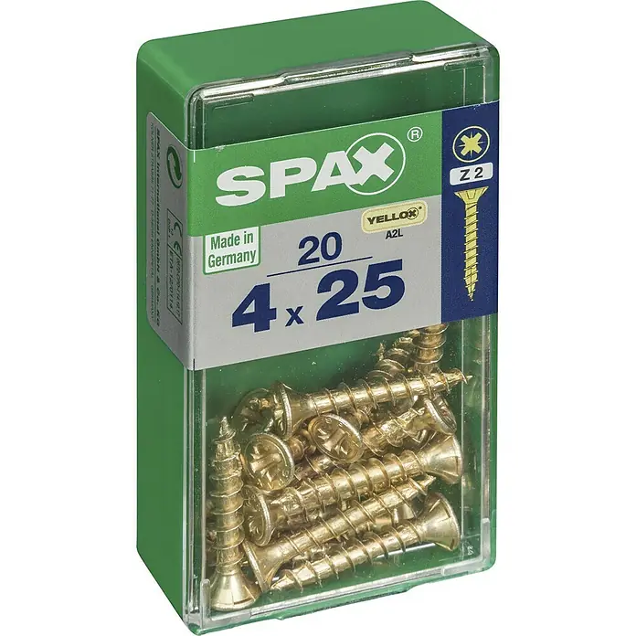 Spax Univerzalni vijak - 4 x 25 mm, Puni navoj, 20 kom - Pogled s lijeve strane