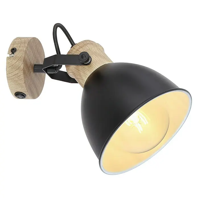 Globo Deckenstrahler WIHO - 40 W, Schwarz, E27, 1 Stk. - Diagonale Ansicht