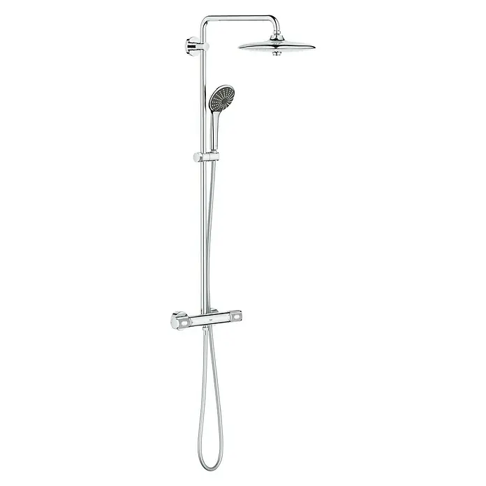 Grohe Vitalio Joy Sistema de ducha 260 - Con grifo termostático, Distancia entre orificios: 100,5 cm, Número de tipos de chorro: 3 ud., Cromo - Vista angular