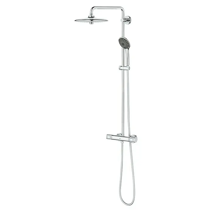 Grohe Vitalio Joy Sistema de ducha 260 - Con grifo termostático, Distancia entre orificios: 100,5 cm, Número de tipos de chorro: 3 ud., Cromo - Vista angular