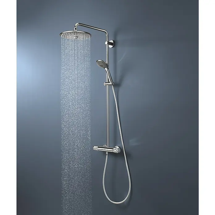 Grohe Vitalio Joy Sistema de ducha 260 - Con grifo termostático, Distancia entre orificios: 100,5 cm, Número de tipos de chorro: 3 ud., Cromo - Foto ambiente