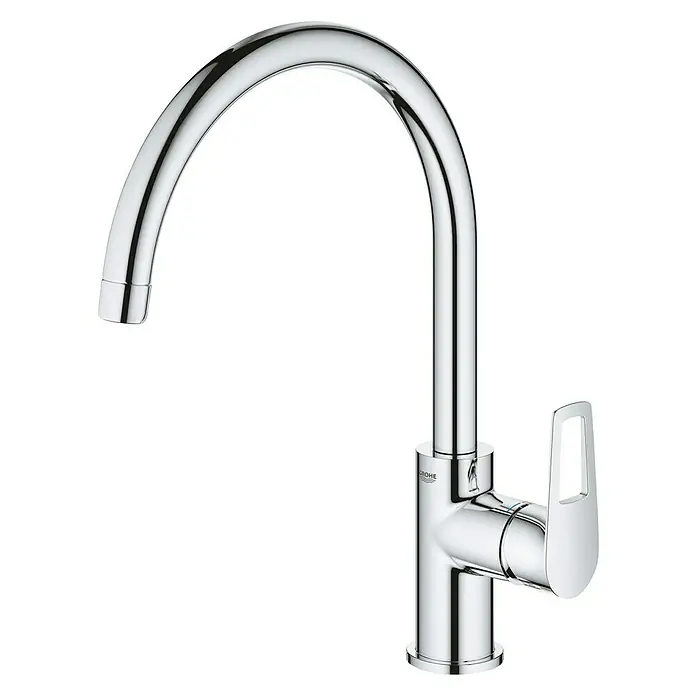 Grohe Start Loop Spültischarmatur - Chrom, Glänzend, Auslauf schwenkbar - Diagonale Ansicht
