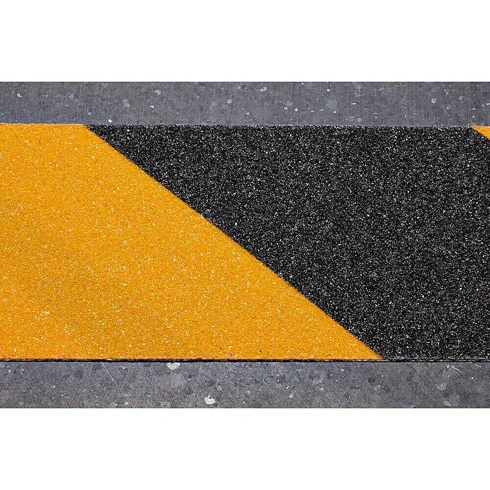 Mottez Signal-Klebeband - L x B: 5 m x 55 mm, Gelb/Schwarz - Detailaufnahme