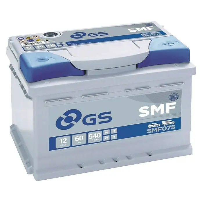 Automobilski akumulator SMF075 - 60 Ah, 12 V - Dijagonalni pogled