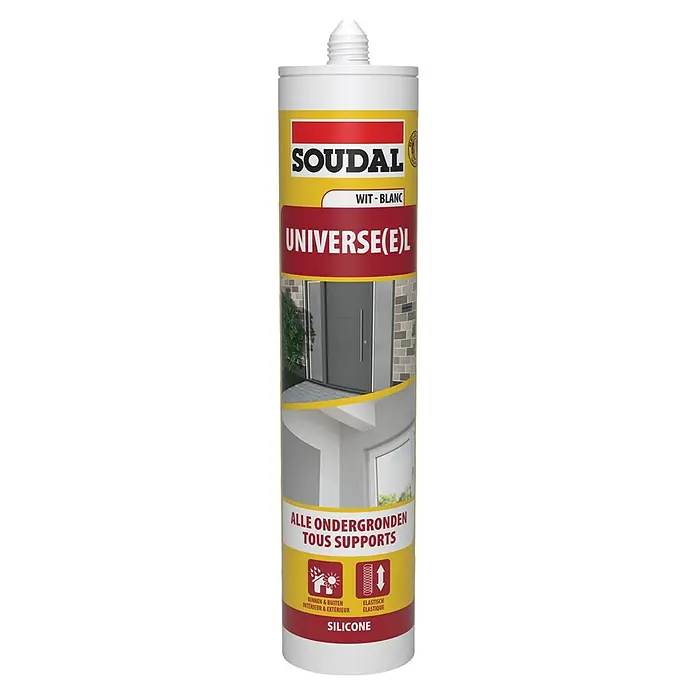 Soudal Universele siliconen voegkit - Wit, 290 ml - Vooraanzicht