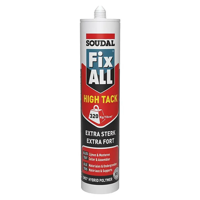 Soudal Fix All Montagelijm High Tack - 290 ml, Zwart - Vooraanzicht