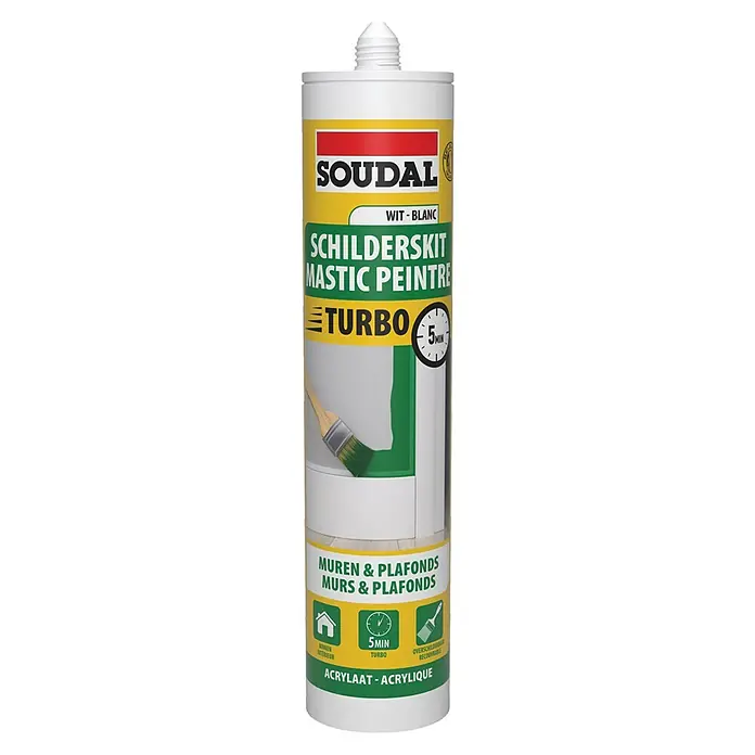 Soudal Afdichtkit Schilderskit - 290 ml, Wit - Vooraanzicht