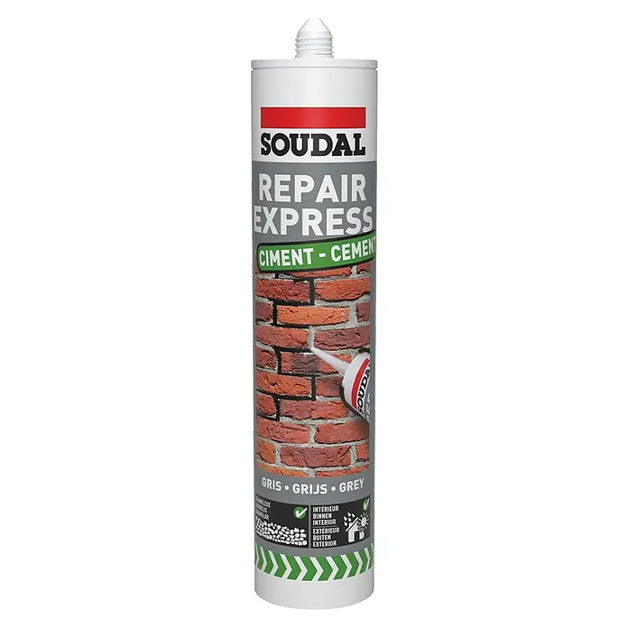 Soudal Cementvuller Repair express & voegenreparatie - 290 ml, Grijs - Vooraanzicht