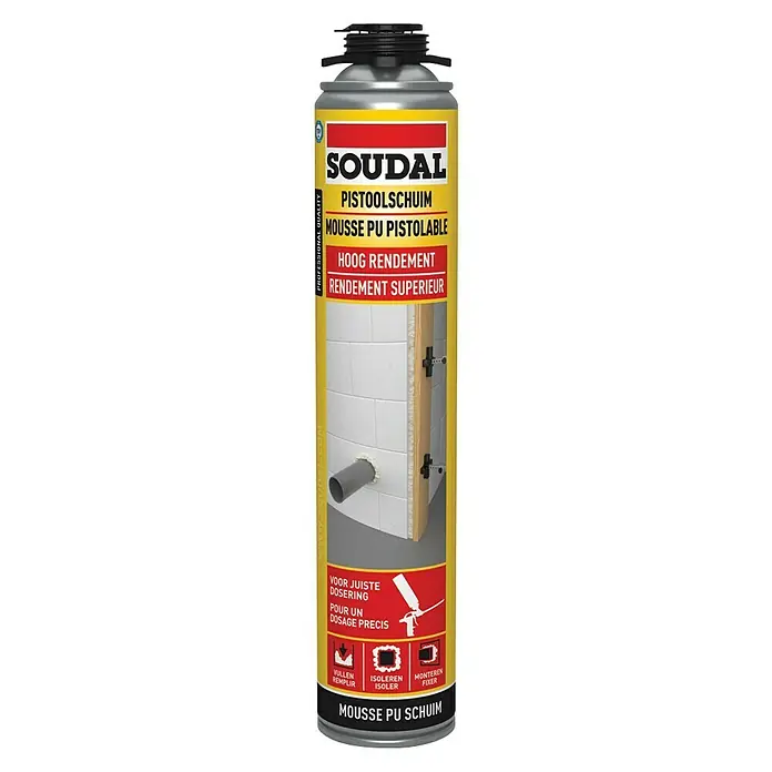 Soudal Vul- en isolatieschuim hoog rendement - 750 ml, Kleur: Champagne - Vooraanzicht