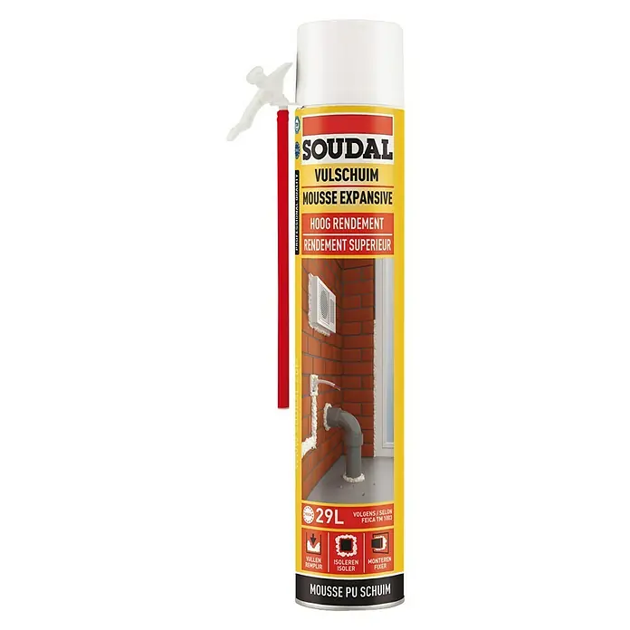Soudal Vul- en isolatieschuim hoog rendement - 750 ml, Kleur: Champagne - Vooraanzicht