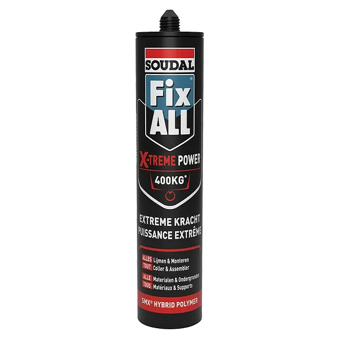 Soudal Fix All Montagelijm X-treme Power - 290 ml, Zwart - Vooraanzicht