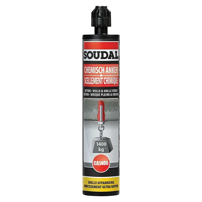 Soudal Chemisch anker - 280 ml, Donkergrijs - Vooraanzicht