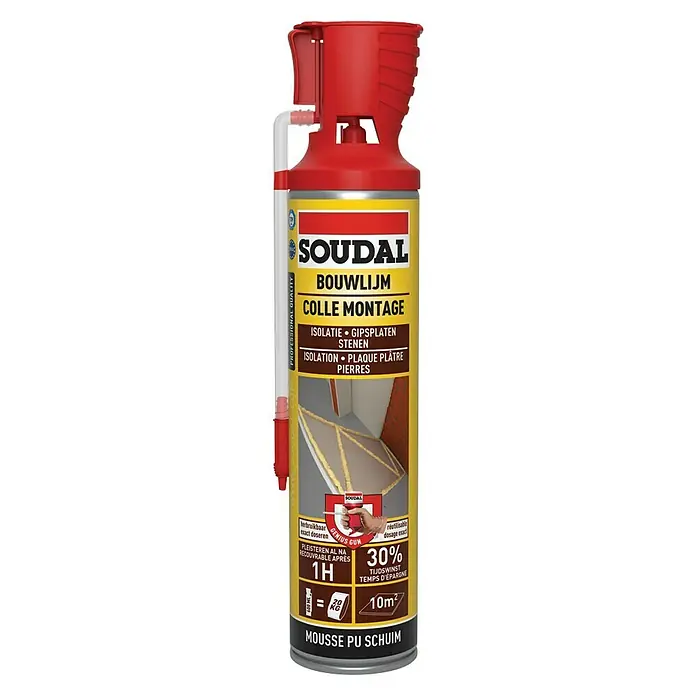 Soudal PU-montageschuim bouwlijm Genius - 600 ml, Kleur: Oranje - Vooraanzicht