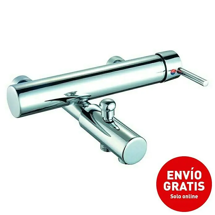 Rousseau Tubular Grifo monomando de bañera - Cromo, Brillante - Vista angular