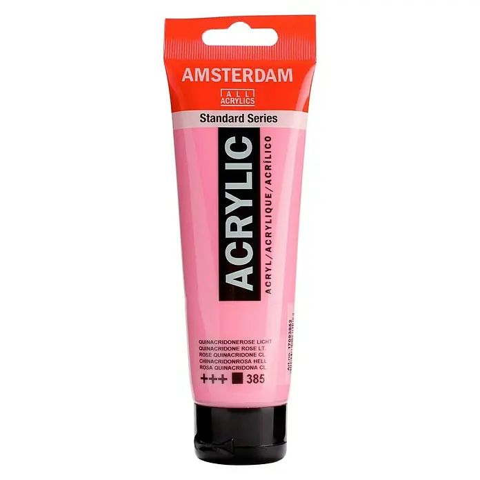 Talens Amsterdam Pintura acrílica Standard - Rosa quinacridona claro, 120 ml, Tubo - Vista frontal