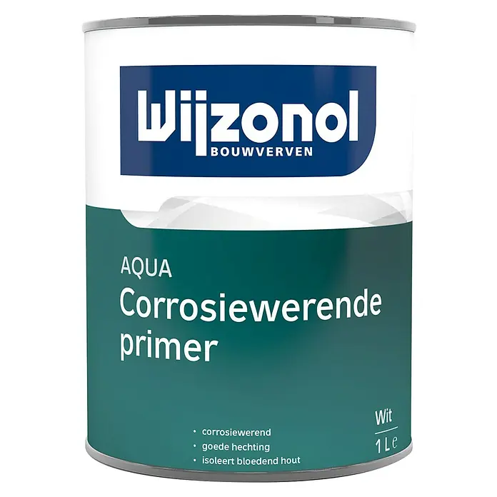 Wijzonol Primer Aqua Corrosiewerend - Wit, Extra mat, 1 l - Vooraanzicht