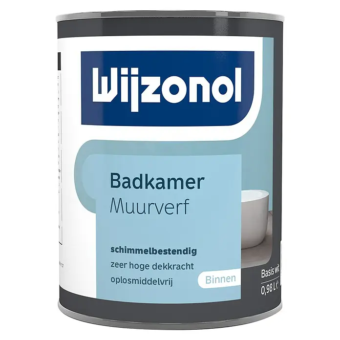 Wijzonol Muurverf Badkamer - Mengkleur basis, 1 l, Mat - Vooraanzicht