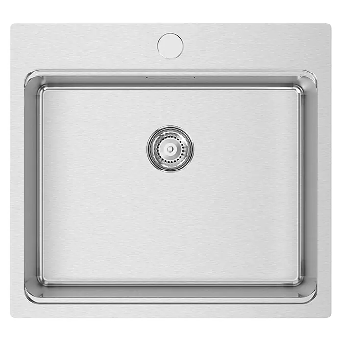 Rodi Fregadero encastrable UNA 57 - 50,5 x 55 cm, Acero inoxidable, Cromo - Vista superior