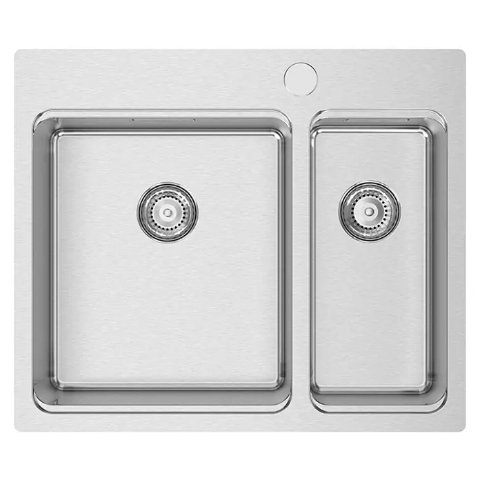 Rodi Fregadero encastrable UNA 56 - 50,5 x 59,5 cm, Acero inoxidable, Cromo - Vista superior