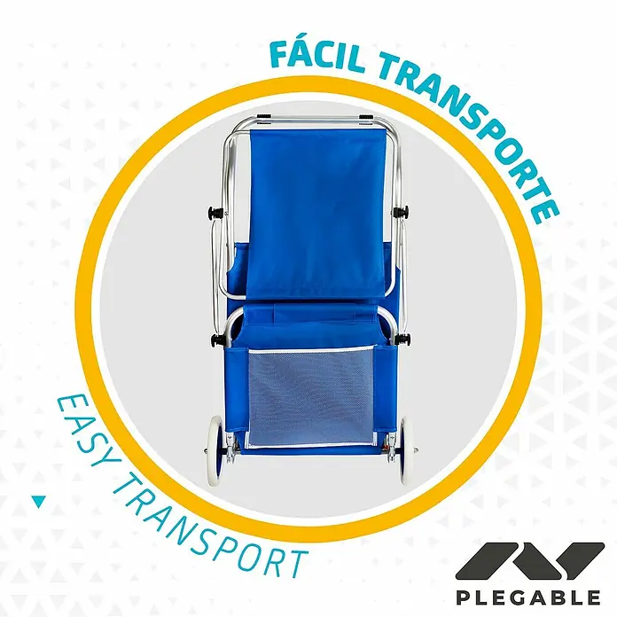 Aktive Tumbona de camping Oxford - L x An x Al: 117 x 67 x 60 cm, Azul - Producto en uso