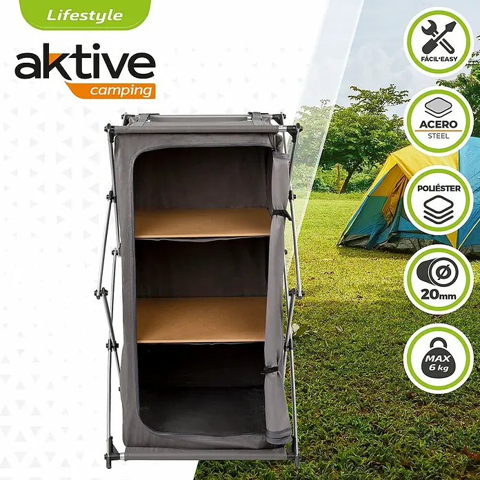 Aktive Armario de jardín - L x An x Al: 53 x 49 x 95 cm, Poliéster, Gris - Producto en uso