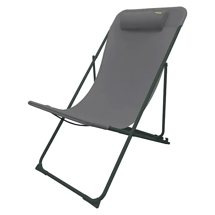 Aktive Silla de playa Ibiza - 80 x 55 x 89 cm, Textilene, Gris - Vista angular