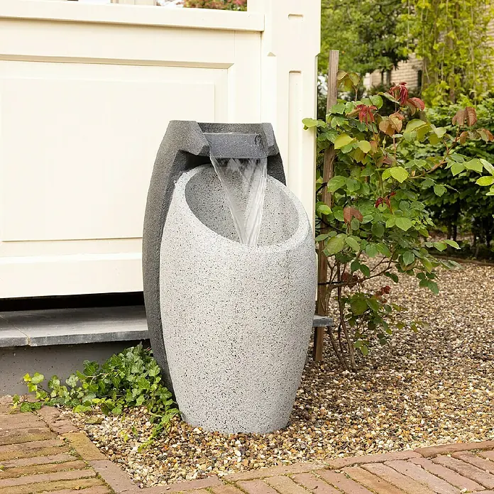 Fuente LED Teramo - Gris, L x An x Al: 33 x 45,5 x 65 cm, Fuente LED - Foto ambiente