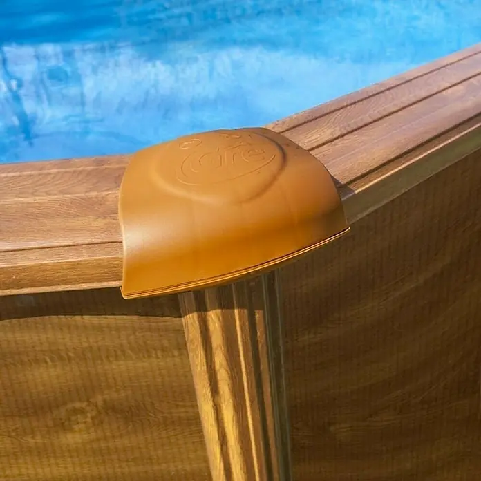 Gre Piscina ovalada desmontable Mauritius - L x An x Al: 500 x 300 x 132 cm, 16.210 l, Marrón claro - Primer plano