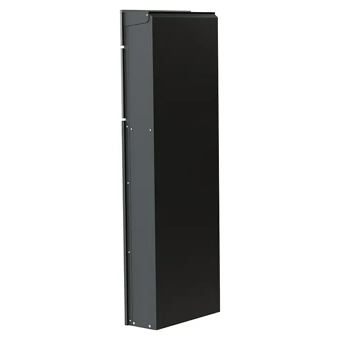 Standbriefkasten Maximus - L x B x H: 14 x 39,5 x 115 cm, RAL 7016, Solarhausnummer - Diagonale Ansicht