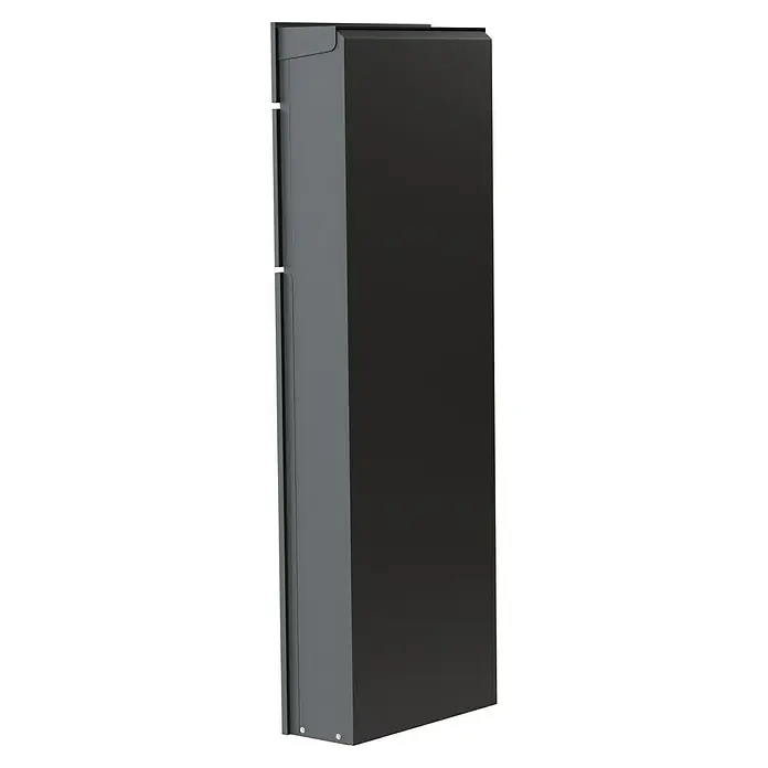 Standbriefkasten Maximus - L x B x H: 14 x 39,5 x 115 cm, Stahl, RAL 7016 - Diagonale Ansicht