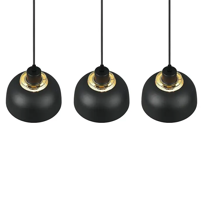 Reality Leuchten Punch Pendelleuchte - 120 W, L x B x H: 20 mm x 65 cm x 150 cm, Schwarz matt, E27 - Detailaufnahme