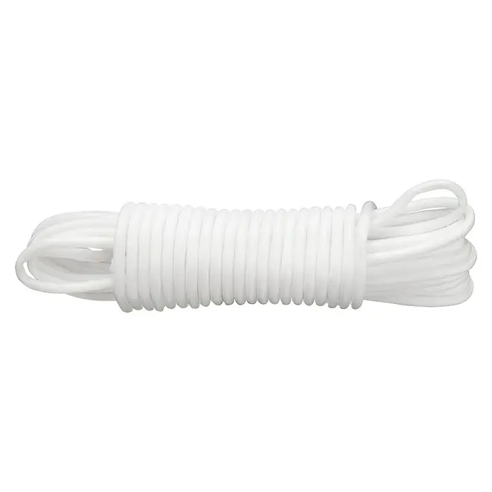 Cordel de polipropileno DY2702820 - Ø x L: 5 mm x 15 m, Polipropileno, Blanco, Trenzado con 3 filamentos - Vista frontal