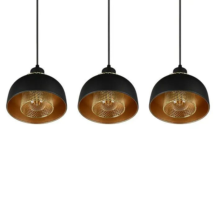 Reality Leuchten Punch Pendelleuchte - 120 W, L x B x H: 20 mm x 65 cm x 150 cm, Schwarz matt, E27 - Detailaufnahme