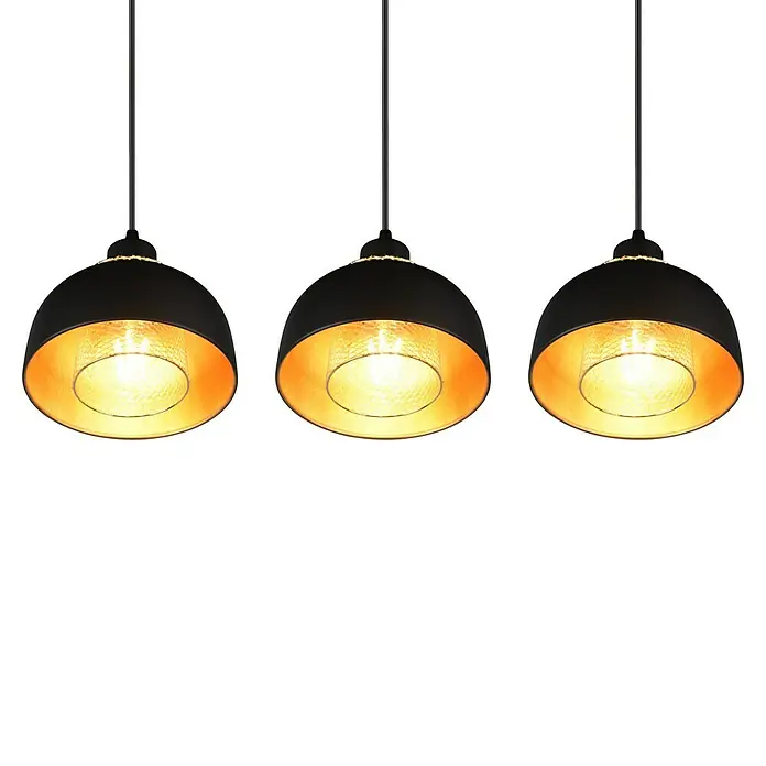 Reality Leuchten Punch Pendelleuchte - 120 W, L x B x H: 20 mm x 65 cm x 150 cm, Schwarz matt, E27 - Detailaufnahme