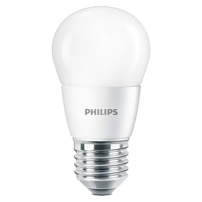 Philips Bombilla LED - 7 W, E27, Color de luz: Blanco cálido, Redonda - Vista frontal