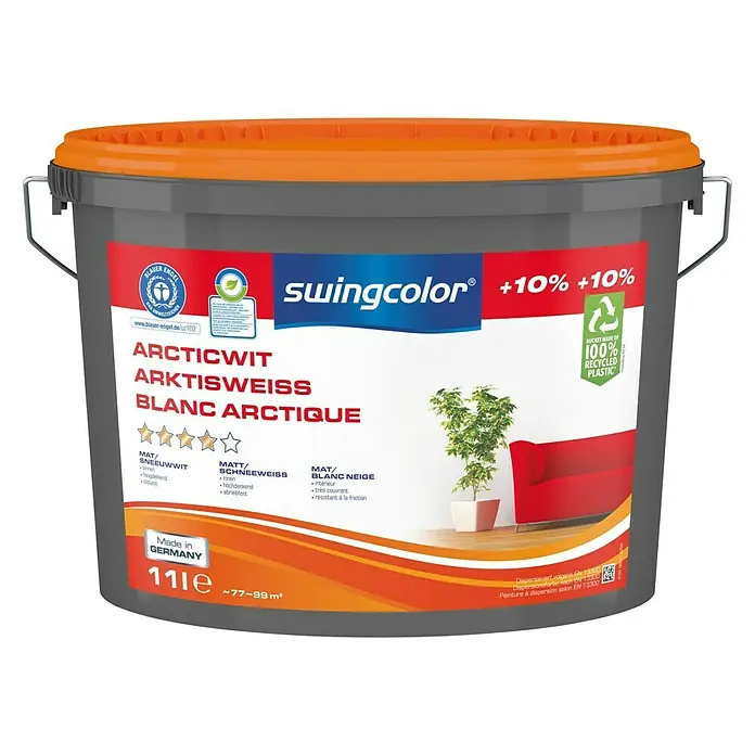 swingcolor Muurverf - Articwit, 11 l, Mat - Vooraanzicht