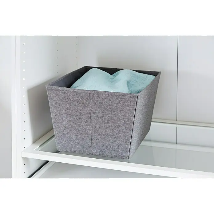 Aufbewahrungsbox - L x B x H: 42 x 34 x 25 cm, Leinen, Grau - Stimmungsaufnahme