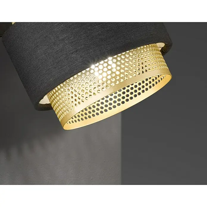 WOFI Grove Deckenstrahler - 28 W, L x B x H: 10 x 18,5 x 13 cm, Schwarz/Gold, E14, 1 Stk. - Detailaufnahme