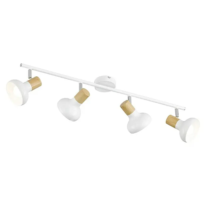 WOFI Deckenstrahler Texel - 112 W, L x B x H: 72 x 13 x 16 cm, Weiß, E14, 4 Stk. - Diagonale Ansicht
