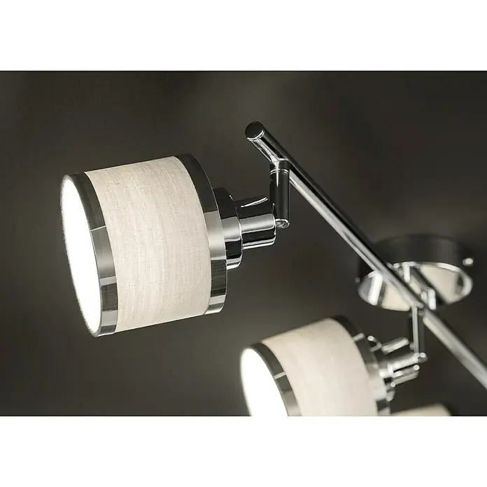 WOFI Deckenstrahler Alexia - 84 W, L x B x H: 62,2 x 10 x 21,5 cm, Chrom, E14, 3 Stk. - Detailaufnahme
