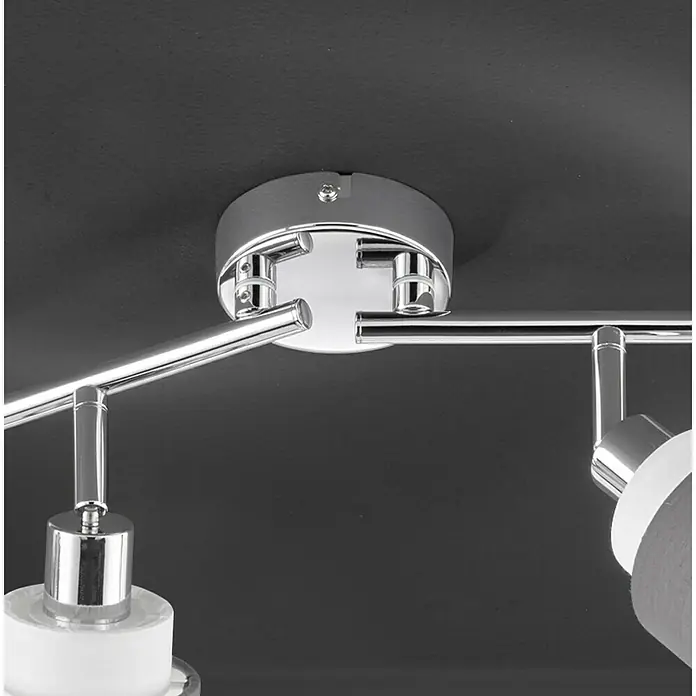 WOFI Naples Deckenstrahler - 112 W, L x B x H: 85 x 9 x 20,2 cm, Chrom, E14, 4 Stk. - Detailaufnahme