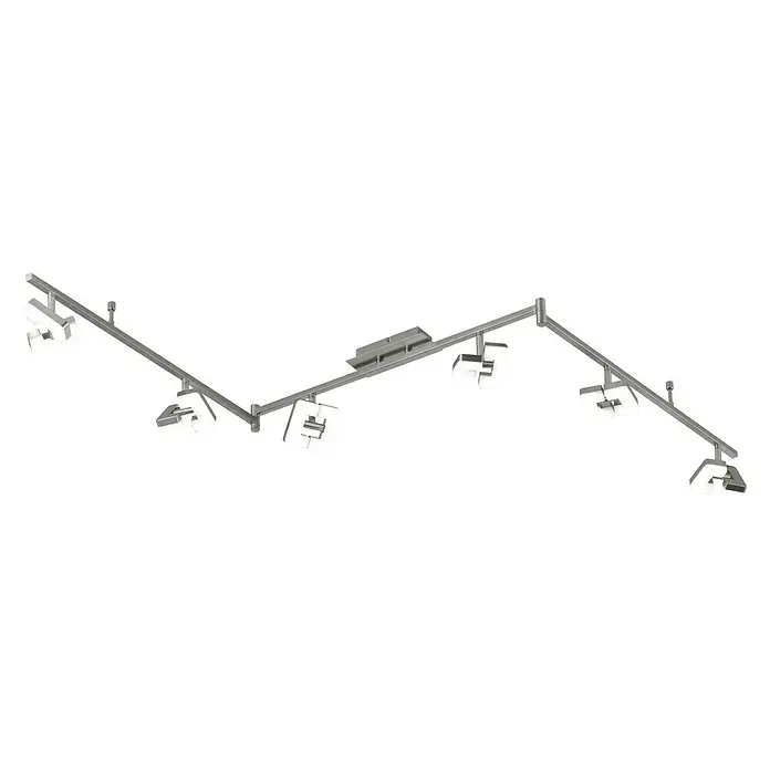 WOFI Deckenstrahler Zara - 31,2 W, L x B x H: 180 x 8 x 11 cm, Nickel-matt, Sonstige, 6 Stk. - Ansicht von unten